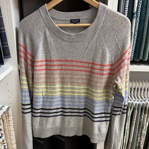Splendid Women's Gray Multicolor Striped Sweater